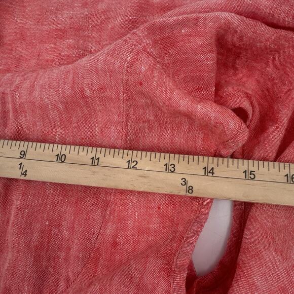 Matthew Bruch Linen Vest Womens 3 Medium Triangle Bikini Top Red Melange Linen - Picture 11 of 15